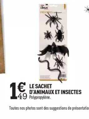 le sachet d'animaux et insectes