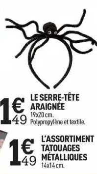 le serre-tête araignée l'assortiment tatouages métalliques
