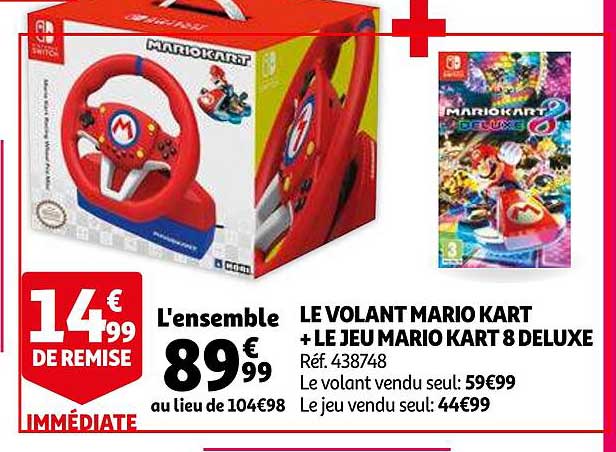 le volant mario kart + le jeu mario kart 8 deluxe