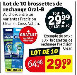 lot de 10 brossettes de rechange oral-b