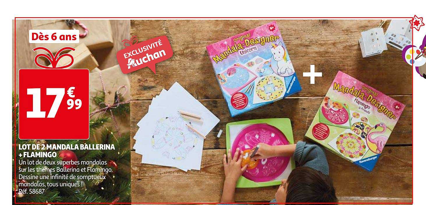 Lot De 2 Mandala Ballerina + Flamingo