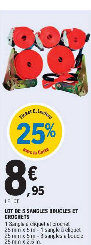 Lot De 5 Sangles Boucles Et Crochets