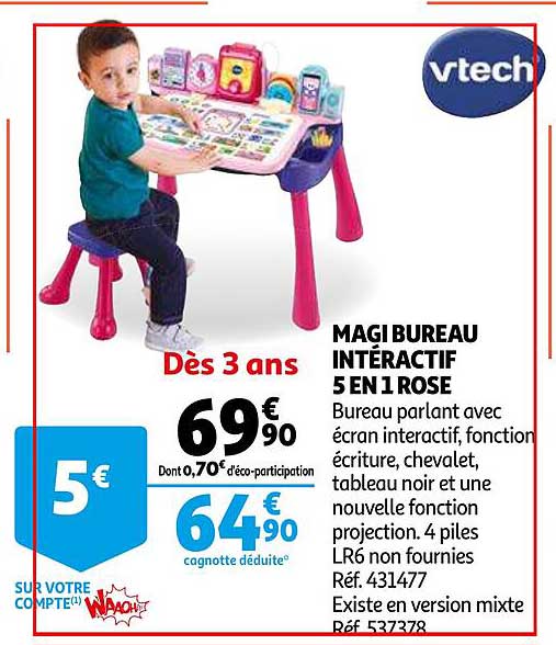 Magi Bureau Intéractif 5 En 1 Rose