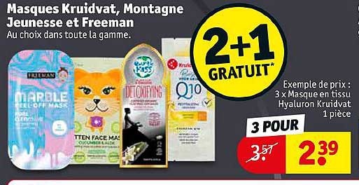 masques kruidvat motagne jeunesse et freeman 2+1 gratuit
