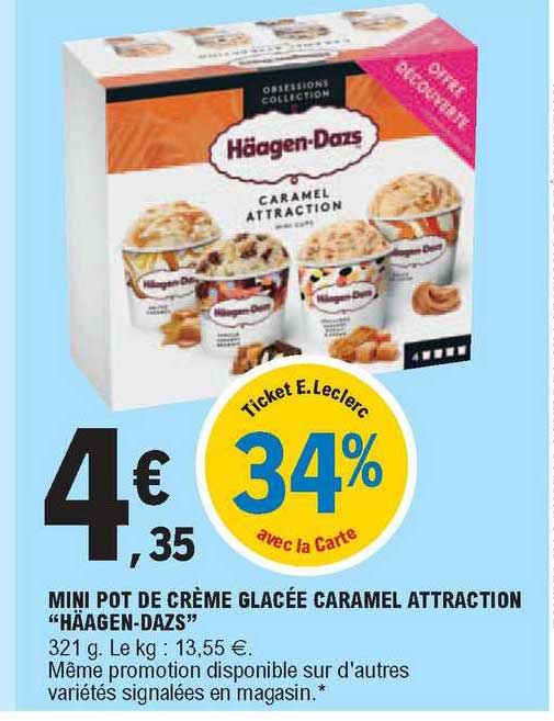 mini pot de crème glacée caramel attraction "häagen-dazs"