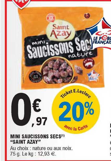 mini saucissons secs "saint azay"