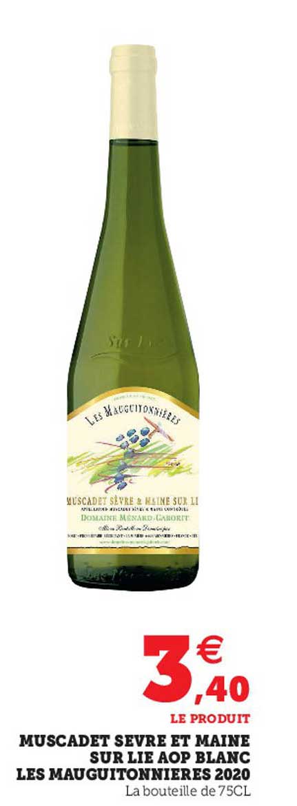 muscadet sevre et maine sur lie aop blanc les maugitonnieres 2020