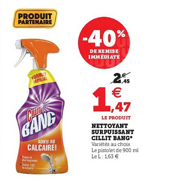 nettoyant surpuissant cillit bang -40% de remise immédiate