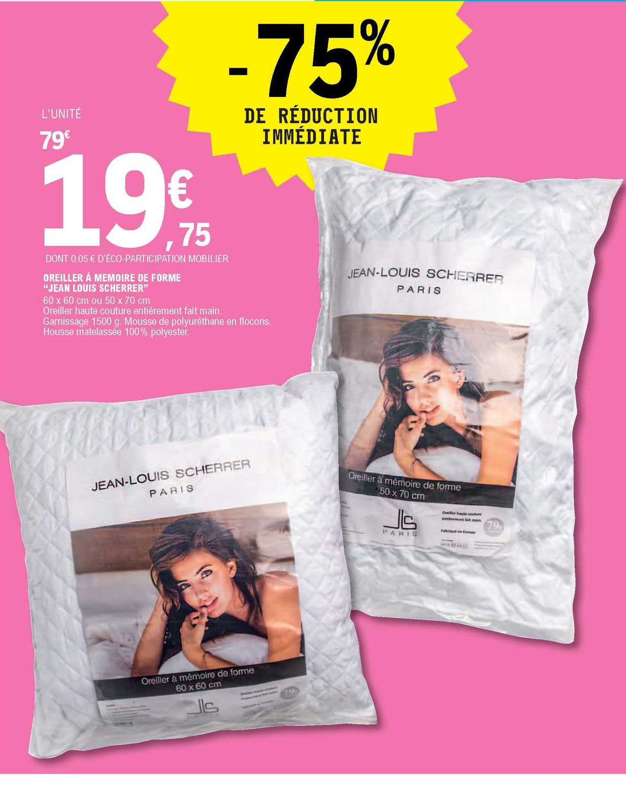 oreiller à mémoire de forme "jean louis scherrer"