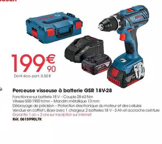 perceuse visseuse à batterie gsr 18v-28