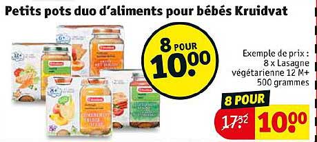 petits pots duo d'aliments pur bébés kruidvat