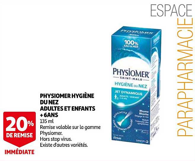 physiomer hygiène du nez adultes et enfants + 6 ans