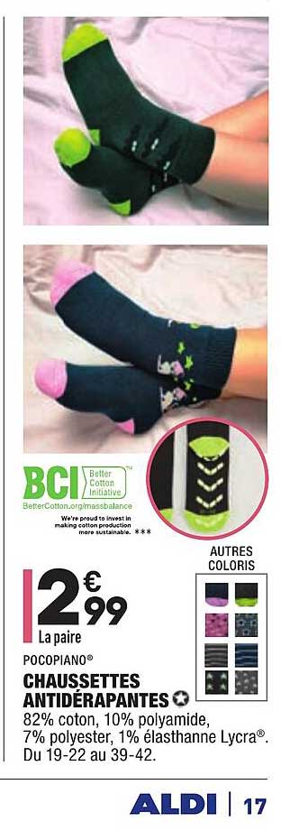 Pocopiano Chaussettes Antidérapantes