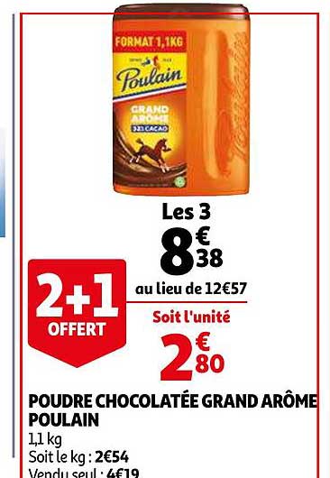 poudre chocolatée grand arôme poulain