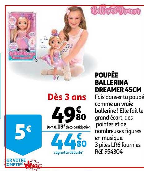 poupée ballerina dreamer 45 cm