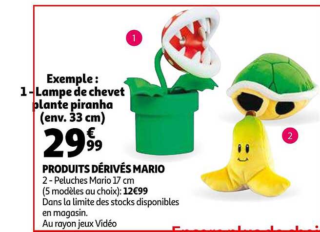 produits dérivés mario : lampe de chevet plante piranha