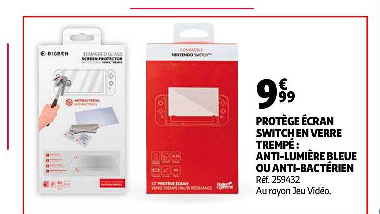 protège écran switch en verre trempé : anti-lumière bleue ou anti-bactérien