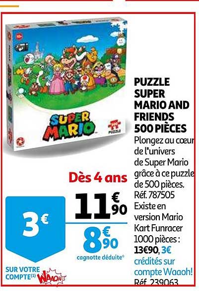puzzle super mario and friends 500 pièces