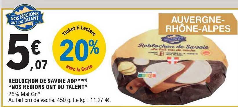 reblochon de savoie aop "nos régions ont du talent"