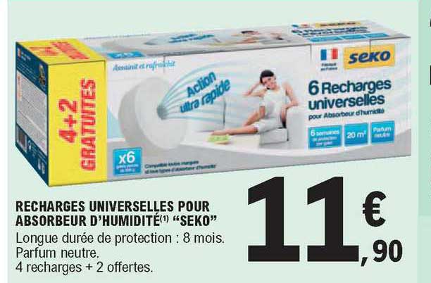 recharges universelles pour absorbeur d'humidité "seko"