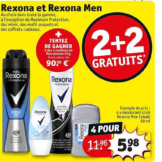 rexona et rexona men 2+2 gratuis