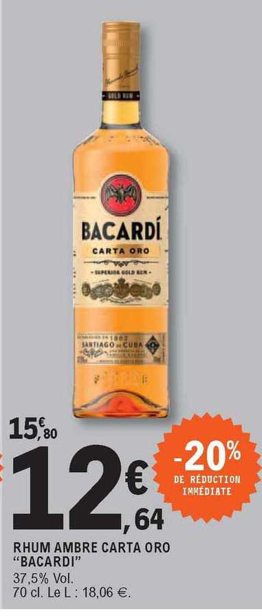 rhum ambre carta oro "bacardi"