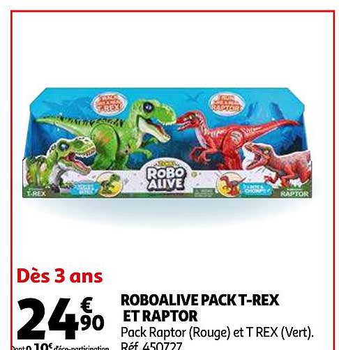 roboalive pack t-rex et raptor