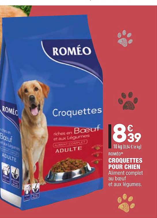 roméo croquettes pour chien