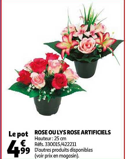 rose ou lys rosé artificiels