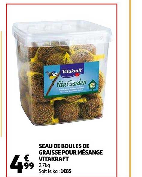 seau de boules de graisse pour mésange vitakraft