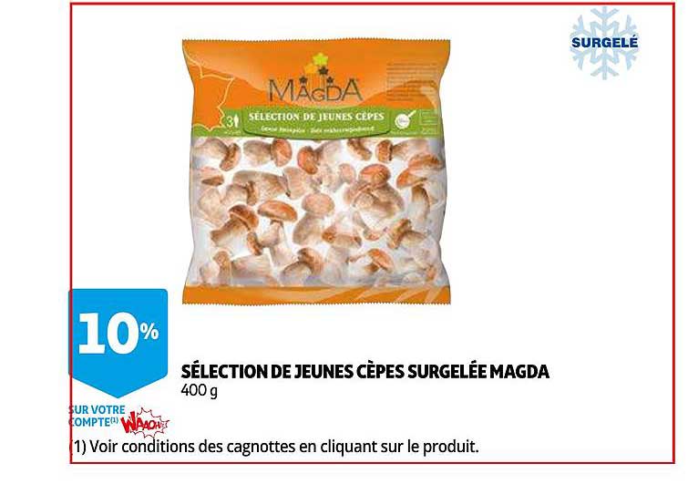 sélection de jeunes cèpes surgelée magda