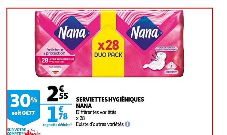 serviettes hygiéniques nana