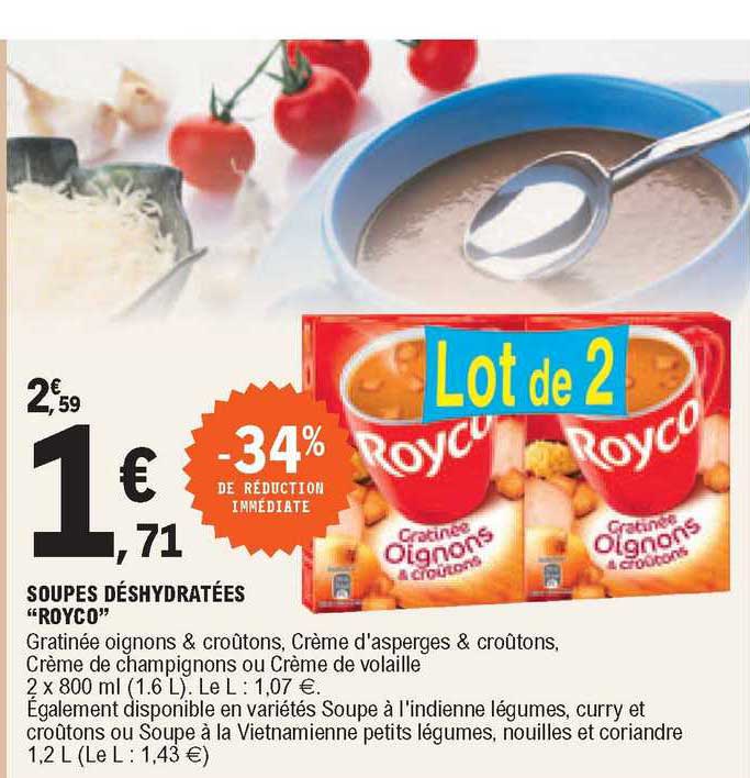 soupes déshydratées "royco"