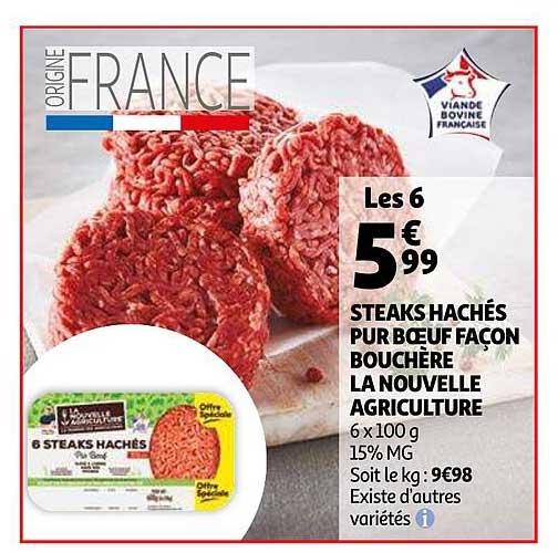 steaks hachés pur boeuf façon bouchère la nouvelle agriculture