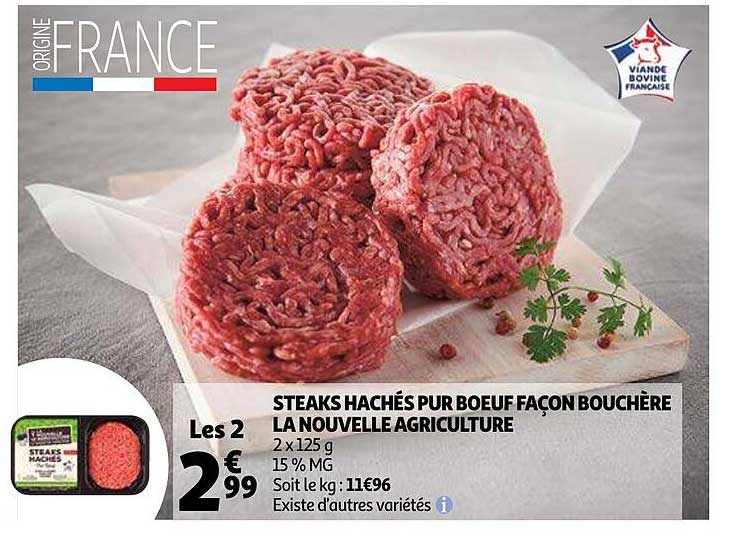 steaks hachés pur bœuf façon bouchère la nouvelle agriculture
