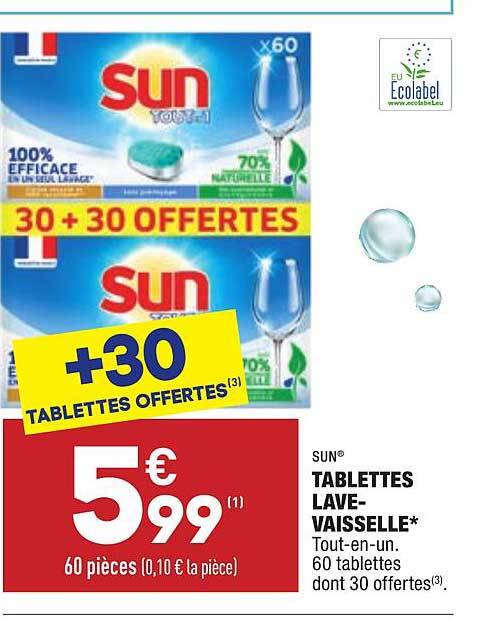 sun tablettes lave-vaisselle