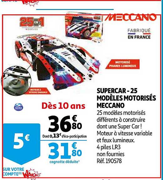 supercar - 25 modèles motorisés meccano