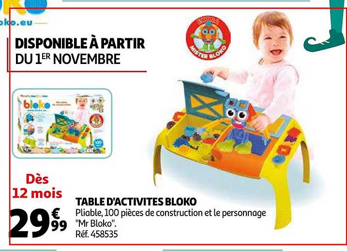 table d'activités bloko