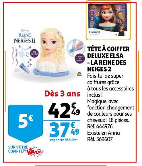 tête à coiffer deluxe elsa - la reine des neiges 2