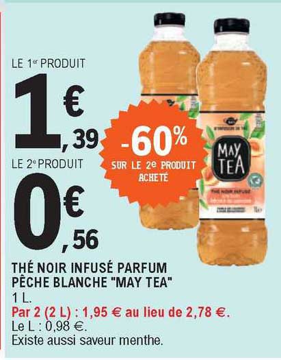 thé noir infusé parfum pêche blanche "may tea"