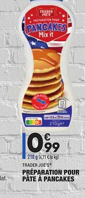 trader joe's préparation pour pâte à pancakes