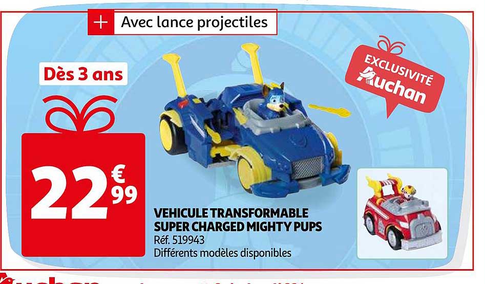 véhicule transformable super charged mighty pups
