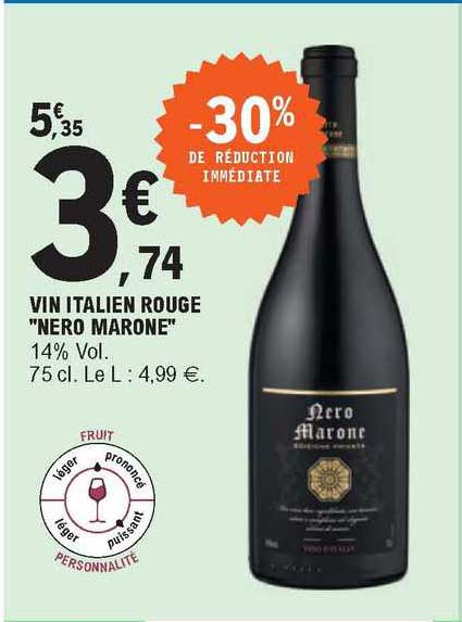 vin italien rouge "nero marone"