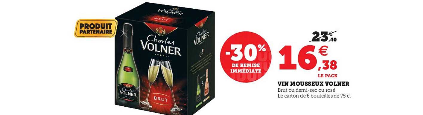 vino mousseux volner -30% de remise immédiate