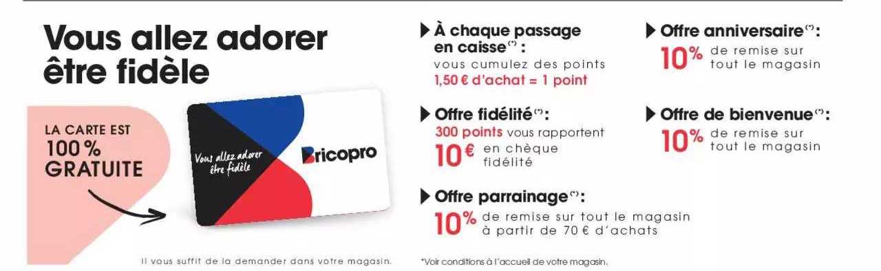 vous allez adorer être fidèle la carte est 100% gratuite