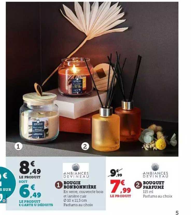 bougie bonbonnière, bouquet parfumé ambiances devineau