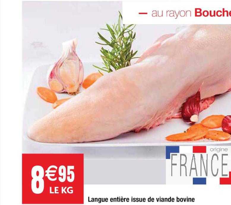 langue entière issue de viande bovine