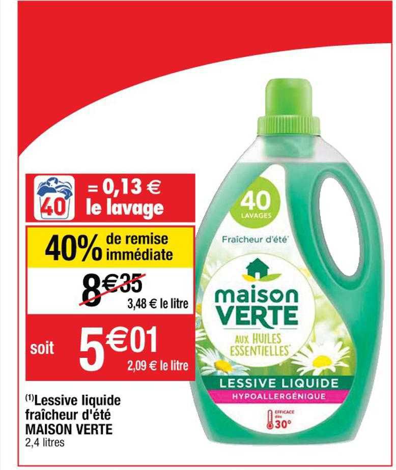 Lessive Liquide Fraîcheur D'été Maison Verte