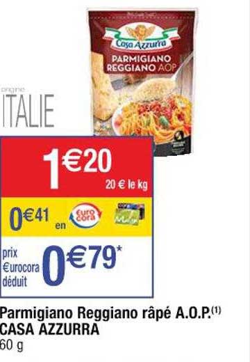 parmigiano reggiano râpé a.o.p. casa azzurra