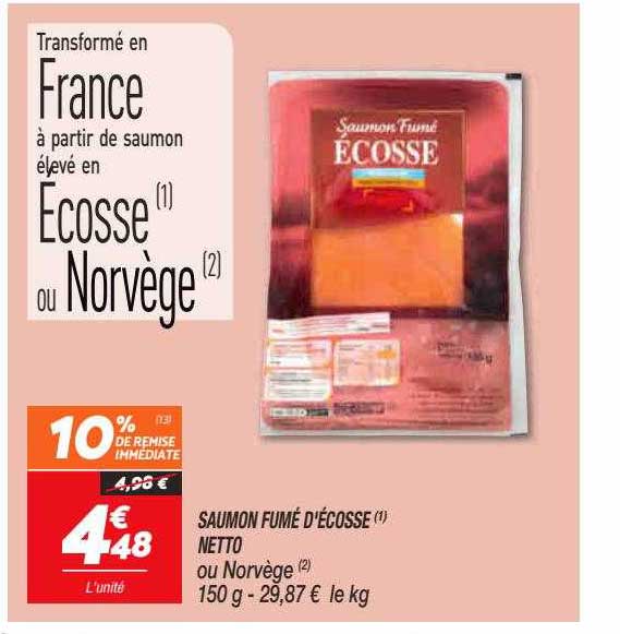 saumon fumé d'écosse netto